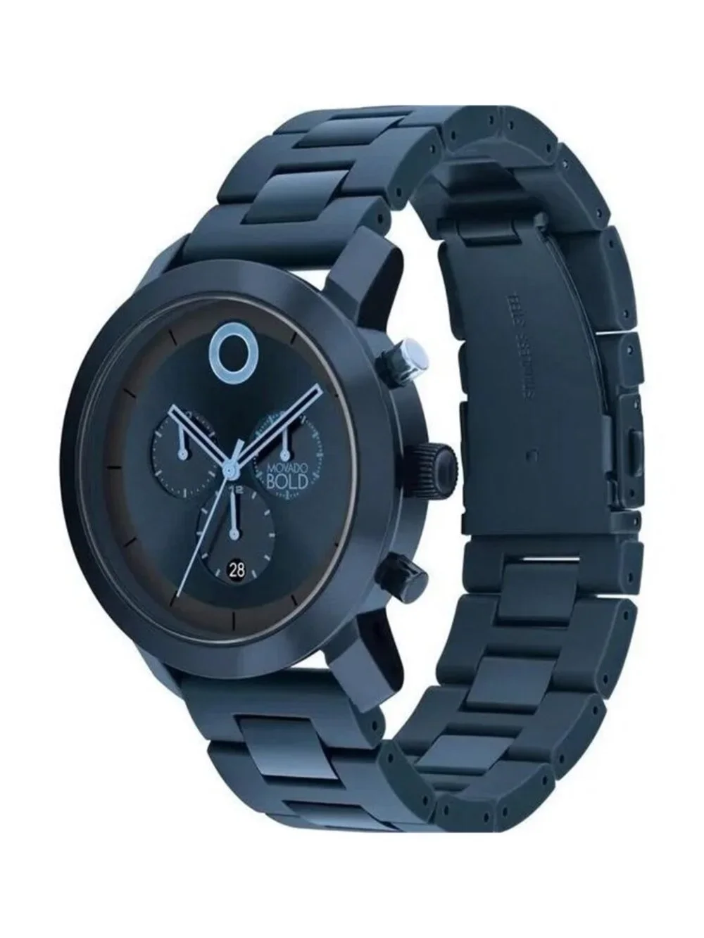 NWT Movado Bold Chronograph Quartz Blue Dial Men's Watch